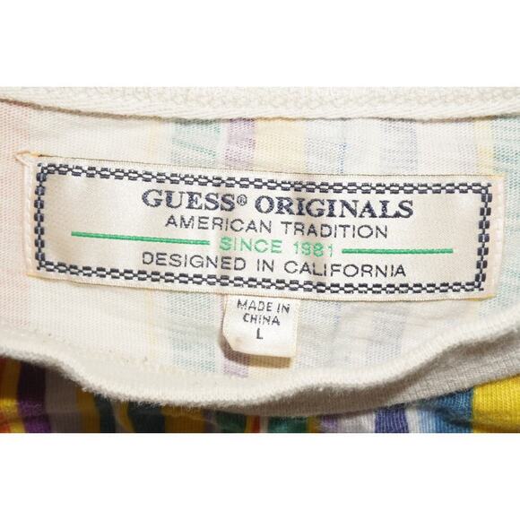 Guess Originals Rainbow Stripe Tee – Size L - Picture 4 of 6